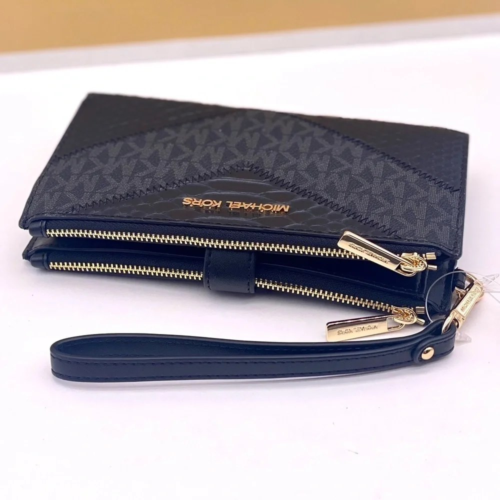 Michael Kors DoubleZip Wallet Wristlet Phone Case Black